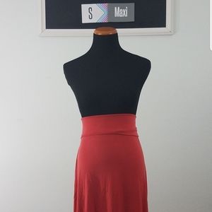NWT Small LuLaRoe Red Long Maxi Skirt